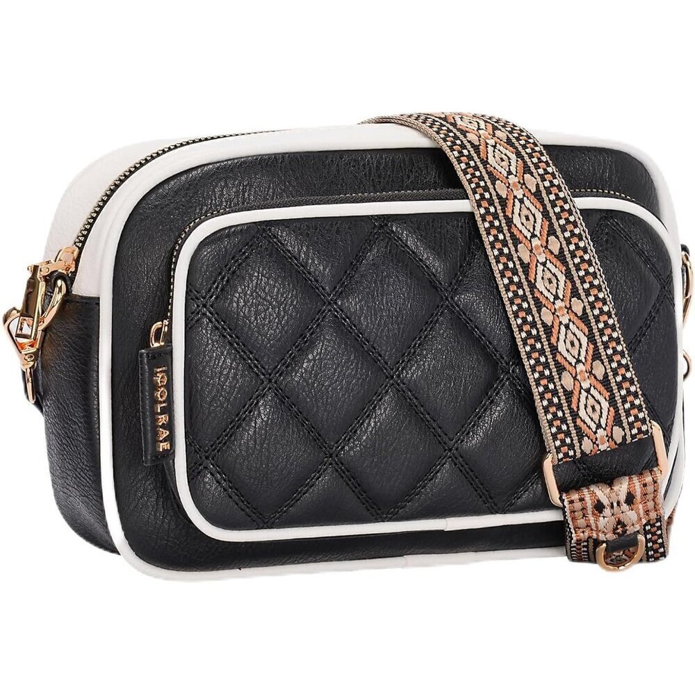 Quilted Vegan Leather Crossbody Bag Women Small RFID Wallet Purse